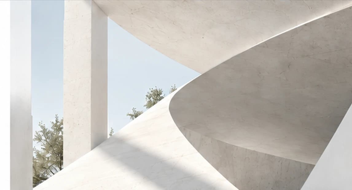 Limestone architectural sculpture in soft natural light